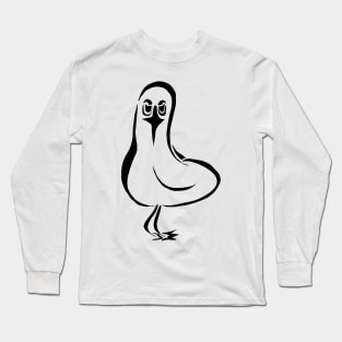 Sassy Seagull Sketch with Attitude Long Sleeve T-Shirt